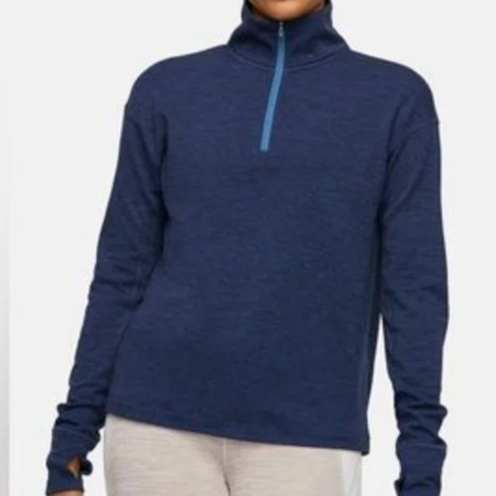 OUTDOOR VOICES blue 1/4 zip pullover size medium